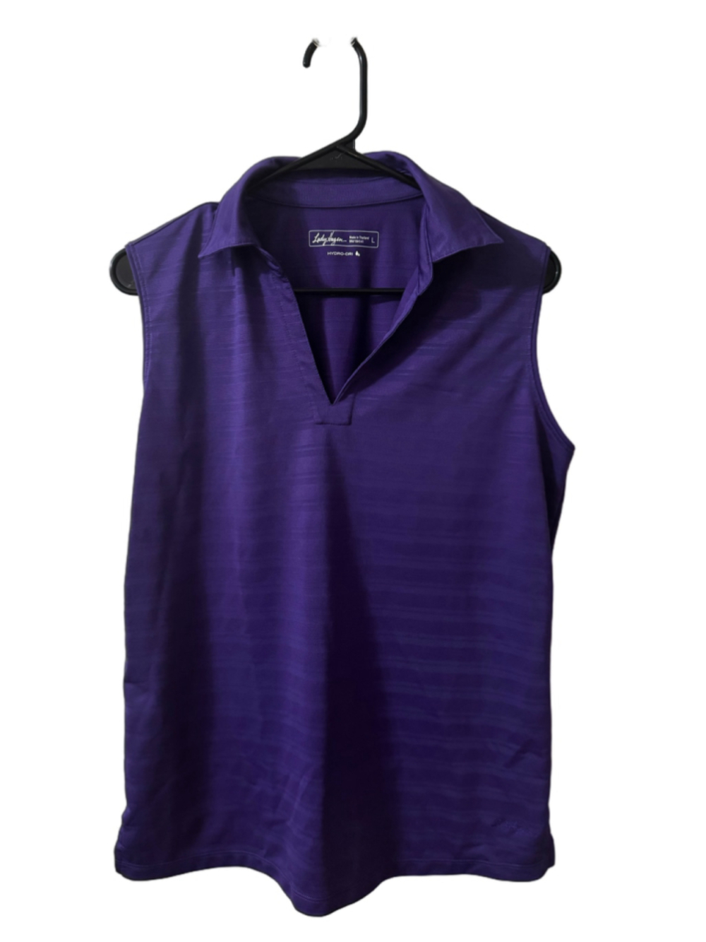 Lady Hagen Hydro-Dri Women’s L Purple Sleeveless Golf Polo Shirt